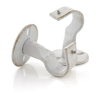 GIRASOLE HOME Offene Halterung für Gardinenstange, 2 Stück, Decken- und Wandhalter aus strapazierfähigem Eisen, für Stangen mit einem Durchmesser von 18-20 mm (Weiß und Gold)