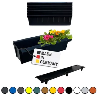 Paletten Blumenkasten 6er-Set Schwarz Einsatz zum an- & Einhängen Pflanzkasten