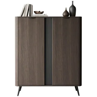 lookway Highboard 113 x 134 x 38 cm Eichefarben / Schwarz