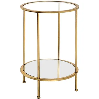 Haku-Möbel HAKU Möbel Beistelltisch Glas gold 38,0 x 38,0 x 55,0 cm