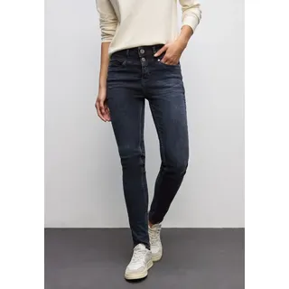 STREET ONE Slim-fit-Jeans STREET ONE "Style York", Damen, Gr. 31, Länge 30, blau schwarz washed, Denim/Jeans, Obermaterial: 99% Baumwolle, 1% Elasthan, unifarben, slim fit lang, Jeans Slim-fit-Jeans, im 5-Pocket-Style und mit Stretch, Topseller