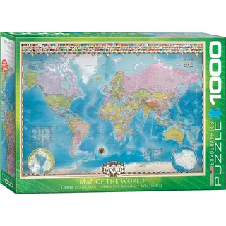 Weltkarte - Map of the World - 1000 Teile Puzzle Format 68x48 cm