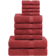 Superior 10-teiliges Handtuch-Set aus ägyptischer Baumwolle, enthält 2 Badetücher, 4 Handtücher, 4 Gesichtstücher/Waschlappen, ultraweiche Luxus-Handtücher, dicke Plüsch-Essentials, Gästebad, Spa,