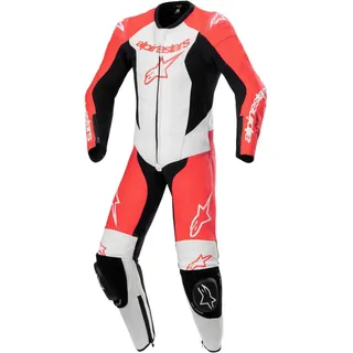 Alpinestars Kinder Motorrad Lederkombi 1tlg. - Neon-Rot/Weiß/Schwarz - 140