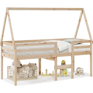 vidaXL Hochbett mit Dach 80x200 cm Massivholz Kiefer - Braun