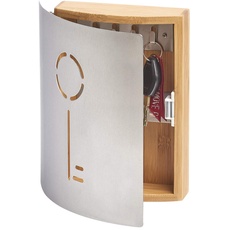 Bild Present Schlüsselkasten "Schlüssel", Bambus/Edelstahl, ca. 21,5 x 5,5 x 24,5 cm