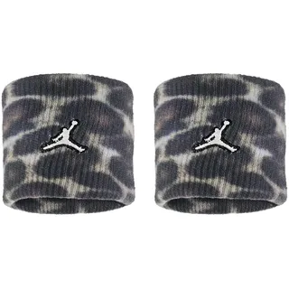 Nike Jordan Dri‐FIT Terry Wristbands 2er Pack Printed – Basketball Schweißbänder – Sport Wristbands für Training & Fitness, Black/Black/White, One Size