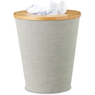 Relaxdays Papierkorb 35 l Natur/Grau