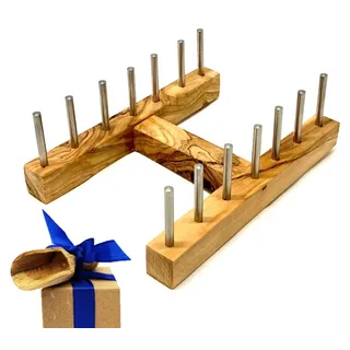 Olivenholz-erleben Geschirrständer »Brettchenständer für bis zu 6 Frühstücksbretter« Platzsparende Aufbewahrung für bis zu 6 Brettchen an einem Ort, braun