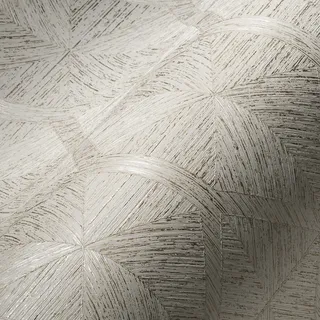 Livingwalls My Home My Spa 3D Tapete Geometrisch Weiß Gold 386903 Vlies Strukturtapete 10,05x0,53m Made in Germany, 10,05m x 0,53m