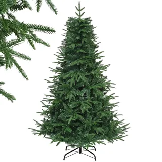 DWVO 183cm Künstlicher Weihnachtsbaum, Klappsystem-Rahmen & Metallständer | ca. 900 PE Spritzguss & PVC Spitzen, Naturgetreu Tannenbaum, Schnellaufbau für Zuhause Geschäfte, 183 x Φ90cm
