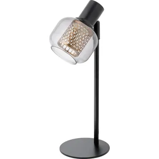 OSRAM Decor Firefly Table E14 Tischleuchte, Schwarz, Metall/Glas, Industrial Style, Textilkabel, kompakt - Schwarz