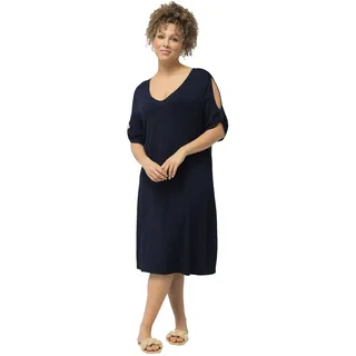 Ulla Popken Damen Strandkleid Heather Kleid, Marine, 46-48