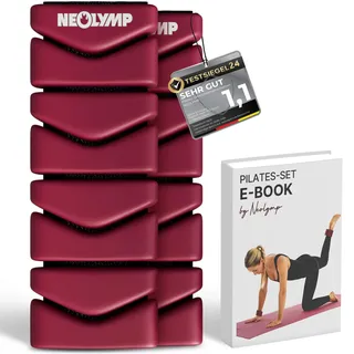 NEOLYMP Pilates Gewichtsmanschetten 2er Set – je 1 kg Ankle Weights aus Silikon – verstellbare Gewichte für Beine & Arme – schweiß- & wasserabweisende Knöchelgewichte (Berry)