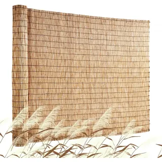 Sichtschutz Balkon Schilfrohrmatte - 5x1,2m Schilfmatte - Gartenzaun Sichtschutz - Schilfrohr Garten - Balkon Sichtschutz