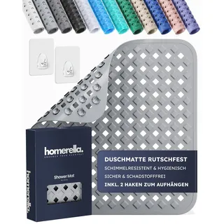 homerella© Duschmatte rutschfest 53x53cm, INKL. AUFHÄNGUNG, Antirutschmatte Dusche, schimmelresistent&waschbar, Duschwanneneinlage, Duscheinlage, Rutschmatte Dusche, Duschmatten, Badematte rutschfest