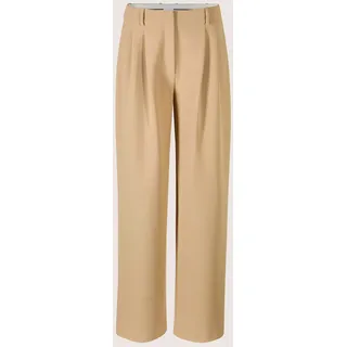 Bundfaltenhose MADELEINE "Palazzohose Palazzohose mit weitem Bein", Damen, Gr. 44, N-Gr, beige, Obermaterial: 68% Polyester PES. 14% Viskose CV. 7% Lyocell CLY. 7% Wolle mw. 4% Elasthan EL., Modern, Hosen Bundfaltenhose, Bundfaltenhose