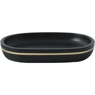 Spirella Seifenschale Steinoptik dekorative Badausstattung Seifenablage Bly Maße: 11 x 11 x 3 cm-Schwarz Gold matt, Green, 13,3 x 9,3 x 2,2 cm