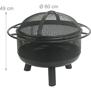 Relaxdays Feuerschale Funkenschutz & Schürhaken