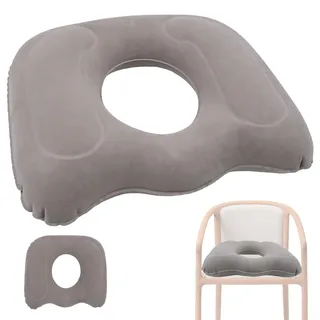 LTHERMELK Orthopädisches Hämorrhoiden Sitzkissen, 48x48x12cm | Für Auto & Büro, Aufblasbar, Öko-PVC mit Flauschbezug, Tragbar, Bei Rücken- & Steißbeinschmerzen