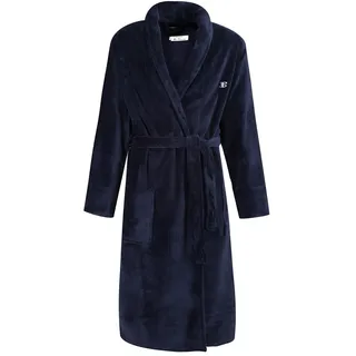 Ben Sherman Men's Randol Mens Fleece Bath Robe, Navy, M