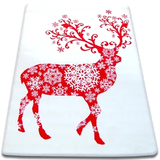 Teppich XMAS - F788 Creme/rot Weiß 80x150 cm - Weiß