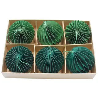 Hochwertige Papierkugeln, Baumanhänger, Honeycombs Weihnachten, Papieranhänger Weihnachten, Wabenkugeln Papier, Baumkugeln aus Papier in Einer Geschenkbox, 6 Stück, Größe: L/B/H 8 cm x 8 cm x 8 cm.