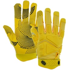 Seibertron G.A.R.G 2.0 Gel Filled Patentiert Anti-Impact Ultra-Stick Football Sports Receiver/Empfänger Handschuhe Gloves Adult Yellow XL