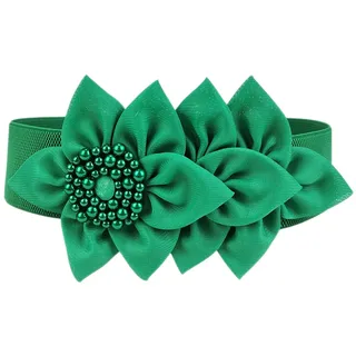 Anevous Damen Elastische Gürtel, 6 cm Breite Hüftgürtel mit Blume, Fashion und Süß Taillengürtel, Große Blume Hüftgürtel,Verstellbarer Damengürtel für Frauen Kleid, 62cm,