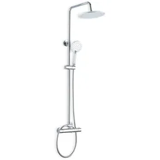 DP bath RY-S014EX DP Bath-RY-S014 EX Top Senior-Überkopfbrauseset mit Thermostatarmatur (ausziehbar), Silber