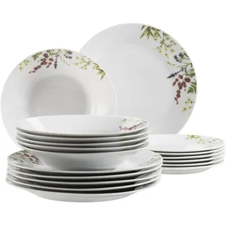 Mäser Tellerset Herbal Garden 18-tlg. Weiß 4er Set