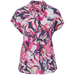 GOLDNER Hemdbluse »Kurzgröße Sommerliche Bluse mit Blumenmuster«, pink