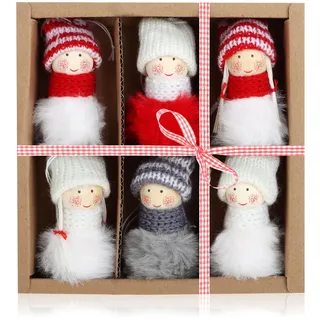 COM-FOUR® 6X Premium Weihnachtsbaum-Anhänger Engel - Christbaumschmuck - schwedisch-skandinavische Deko-Trolle, Engel, Feen, Weihnachtsmänner als Christbaumschmuck oder Geschenk-Anhänger