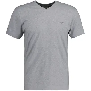 GANT Herren, Slim Shield V-Neck T-Shirt T Shirt, Grey melange), 3XL, EU