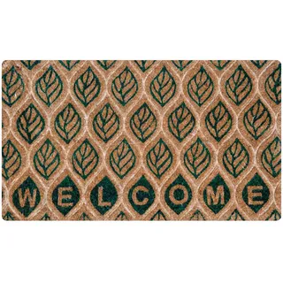 Comart, Rio Fußmatte mit gravierten Sprüchen und Mustern, aus Kokosfaser, Unterseite aus rutschfestem PVC, Teppich für den Innen- oder Außenbereich, strapazierfähig, pflegeleicht, Schriftzug Welcome