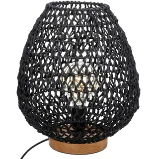 Atmosphera Geflochtene Vintage Tischlampe E27 40w - Black - One Size