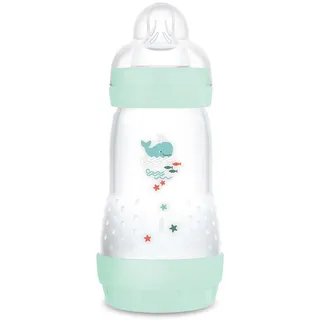MAM Easy Start Anti-Colic (260 ml), besonders gut akzeptierte Milchflasche, Baby Trinkflasche mit Bodenventil gegen Koliken & Sauger Größe 1, 0+ Monate, Wal