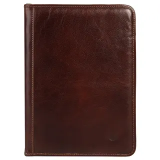 Piké Dokumententasche echt Leder, Made in Italy, braun,