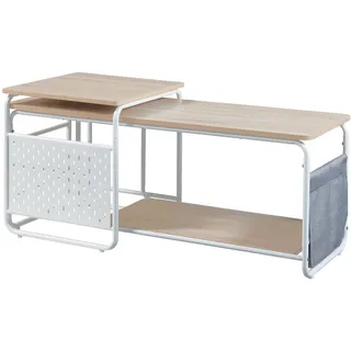 [en.casa] Dyrøy Fernsehtisch 2-tlg. Lowboard 0 cm Weiß/Eiche Holz