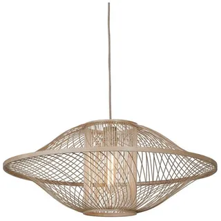 Good & Mojo Hängeleuchte , Naturfarben , Holz , Rattan , rund , 30 cm , Lampen & Leuchten, Innenbeleuchtung, Hängeleuchten, Pendelleuchten