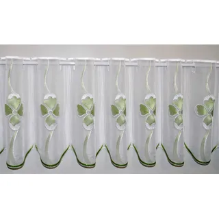 Stickereien Plauen Scheibengardine »Glasgow« Stangendurchzug 1 Stk. tlg., grün