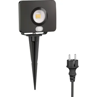 ledscom.de LED Gartenstrahler Wega mit Erdspieß für außen mit Bewegungsmelder, schwarz 11,32W 880lm weiß