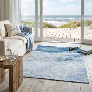 Sansibar Keitum 007 Webteppich 60 x 90 cm Blau