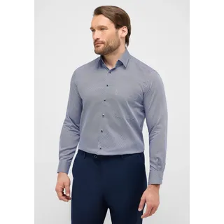 Langarmhemd ETERNA "COMFORT FIT", Herren, Gr. 44, Normalgrößen, blau, Twill, 100% Baumwolle, normal, Manschette, Hemden Langarmhemd, NON IRON (bügelfrei)
