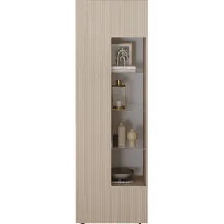 INOSIGN »RIO, Höhe 187 cm, Hochschrank mit 1 Tür, Anrichte, Standvitrine« Vitrinenschrank, geriffelte MDF-Front, modern, elegant, geräumig