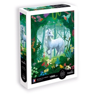 Calypto 3907150 Fantasiewald Einhorn, 1000 Teile Puzzle mit Soft-Touch, fantasievolles Motiv mit samtiger Oberfläche, für Erwachsene und Kinder ab 9 Jahren, Fantasy, Unicorn, Fee