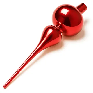 COM-FOUR com-four® Christbaumspitze in rot glänzend, Weihnachtsbaumspitze aus echtem Glas für Weihnachten, Tannenbaumspitze für Ihren Christbaum, 28 cm