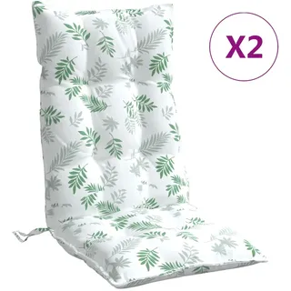 Hochlehner-Auflagen 2 Stk. Blattmuster Oxford-Gewebe - Grün, Bunt