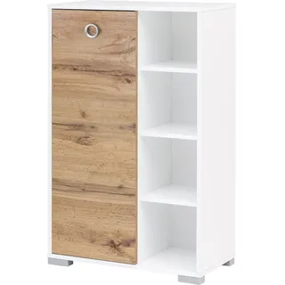 Schildmeyer Kimi Highboard 144248, Eiche Landhaus/kreideweiß, 65,3 x 33,1 x 105,2 cm