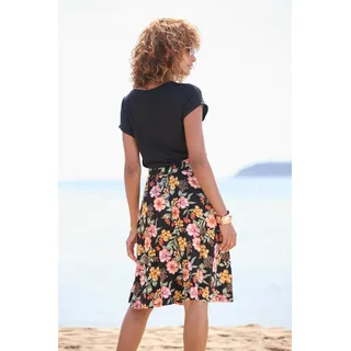 Buffalo Jerseykleid Seitennahttaschen mit Seitennahttaschen, schwarz, bunt bedruckt